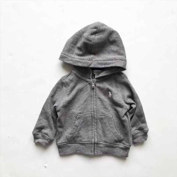 Ralph Lauren gray zip up hoodie play 3 months - Picture 1 of 5